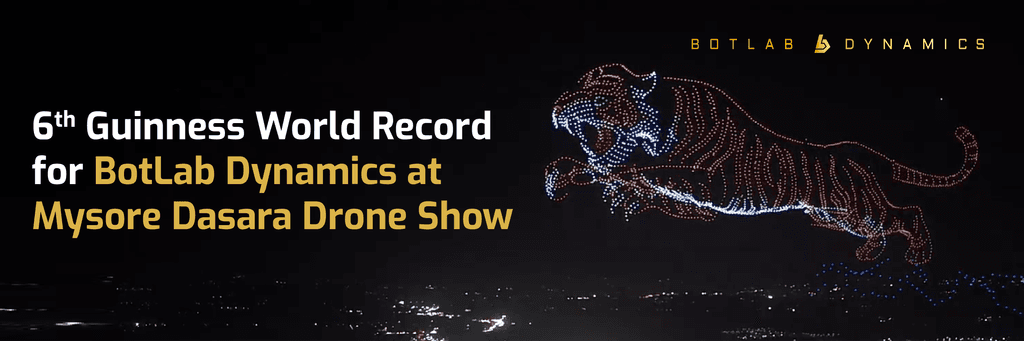 BotLab Dynamics Breaks 6th Guinness World Record at Mysore Dasara Drone Show!
