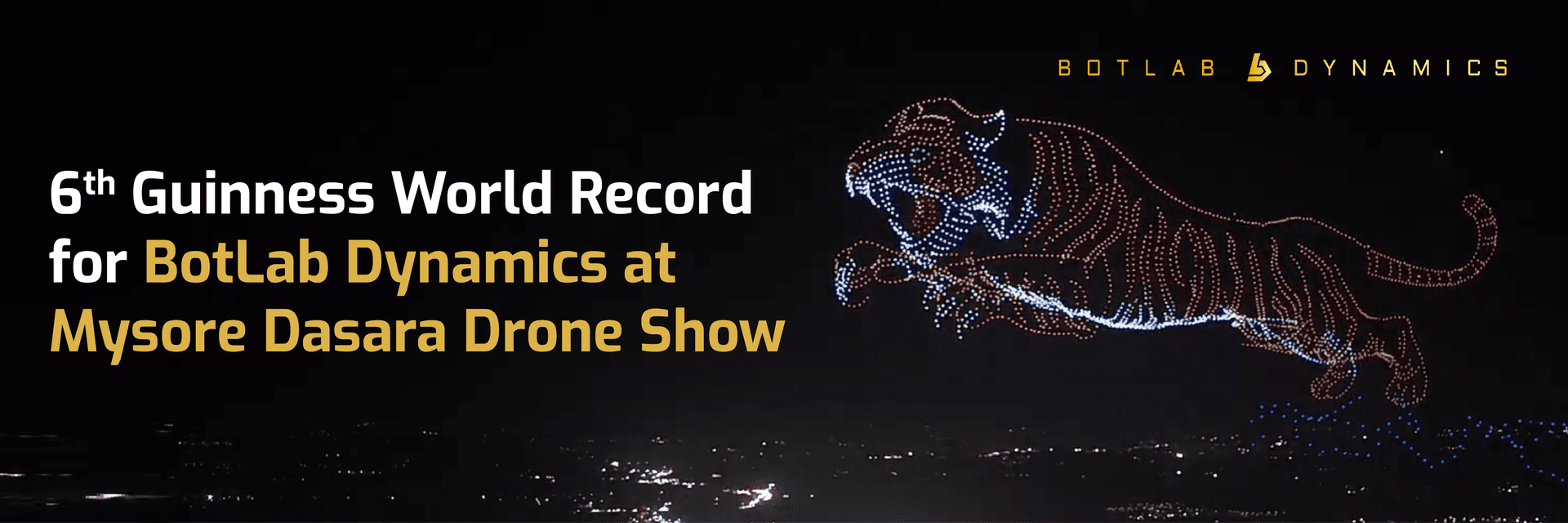 BotLab Dynamics Breaks 6th Guinness World Record at Mysore Dasara Drone Show!