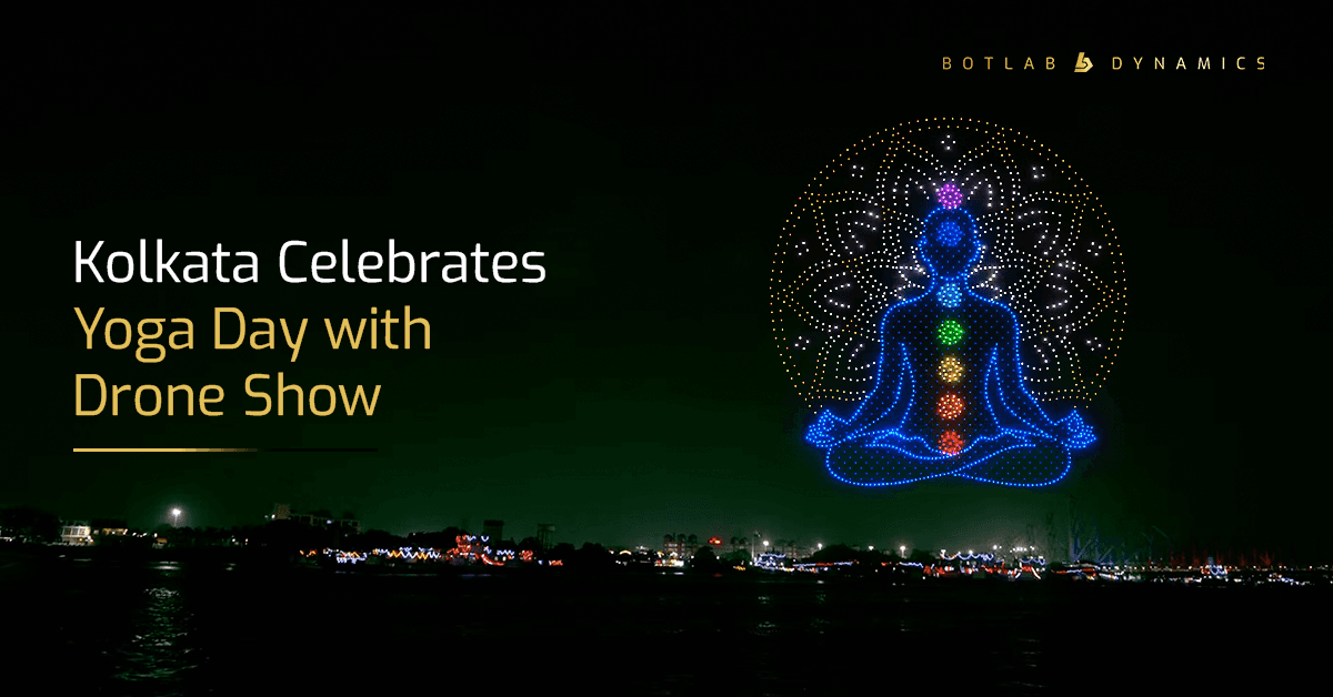 International Yoga Day Drone Show Lights Up Kolkata's Skyline