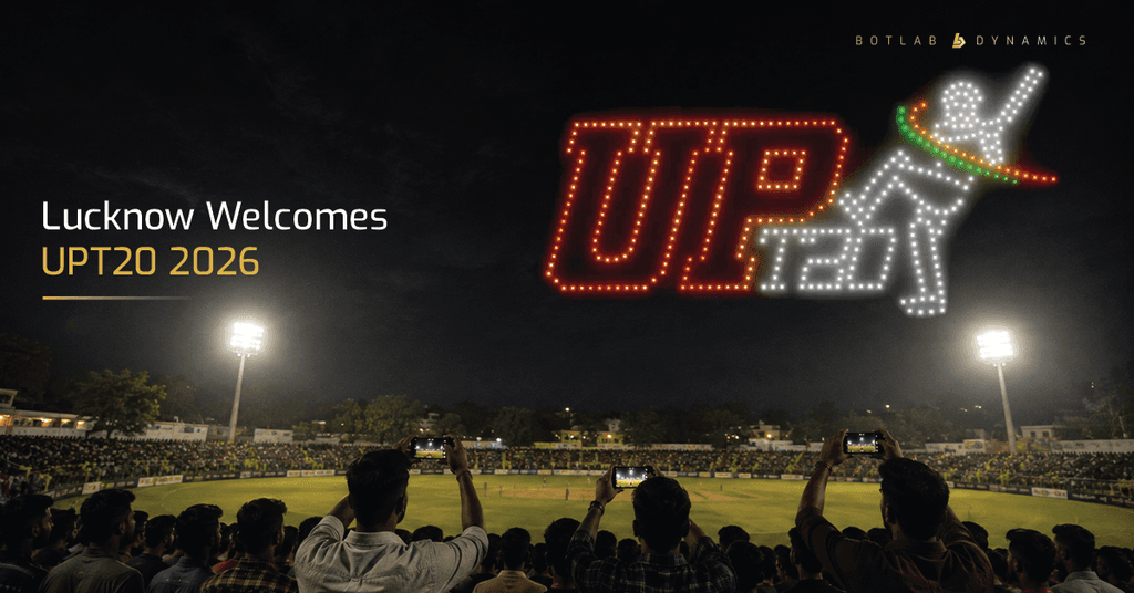 UPT20 2026 League Opening Ceremony Drone Show in Lucknow